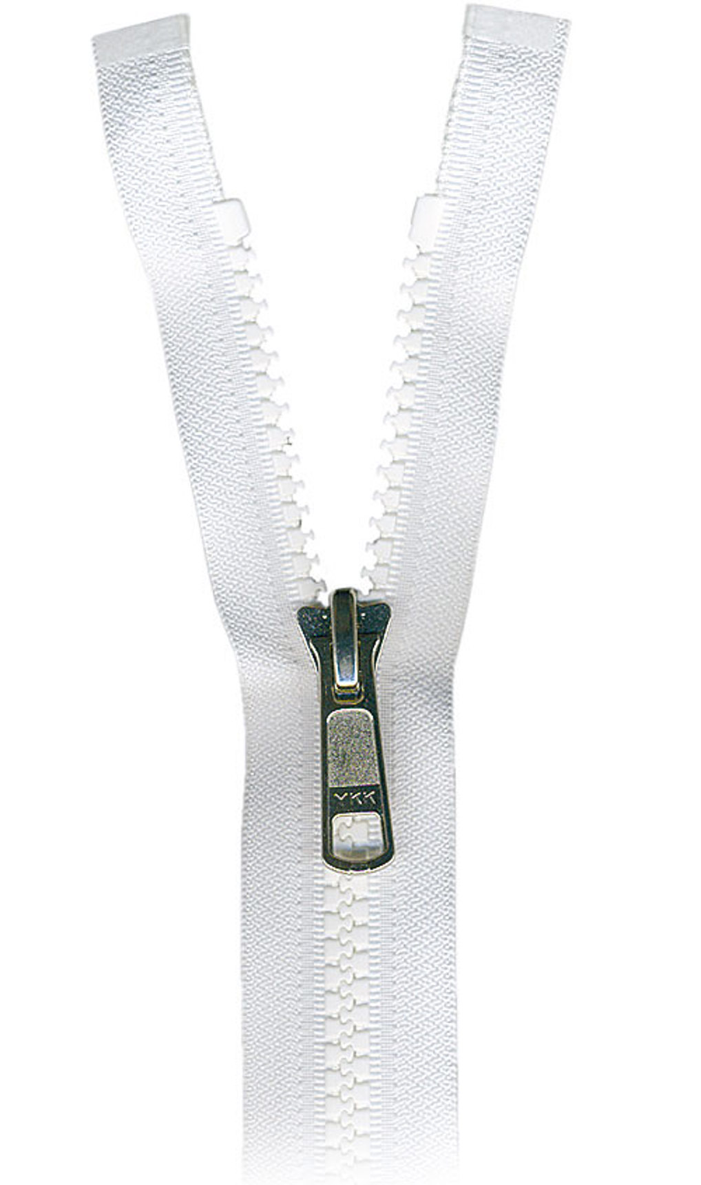 Reißverschluss teilbar weiß